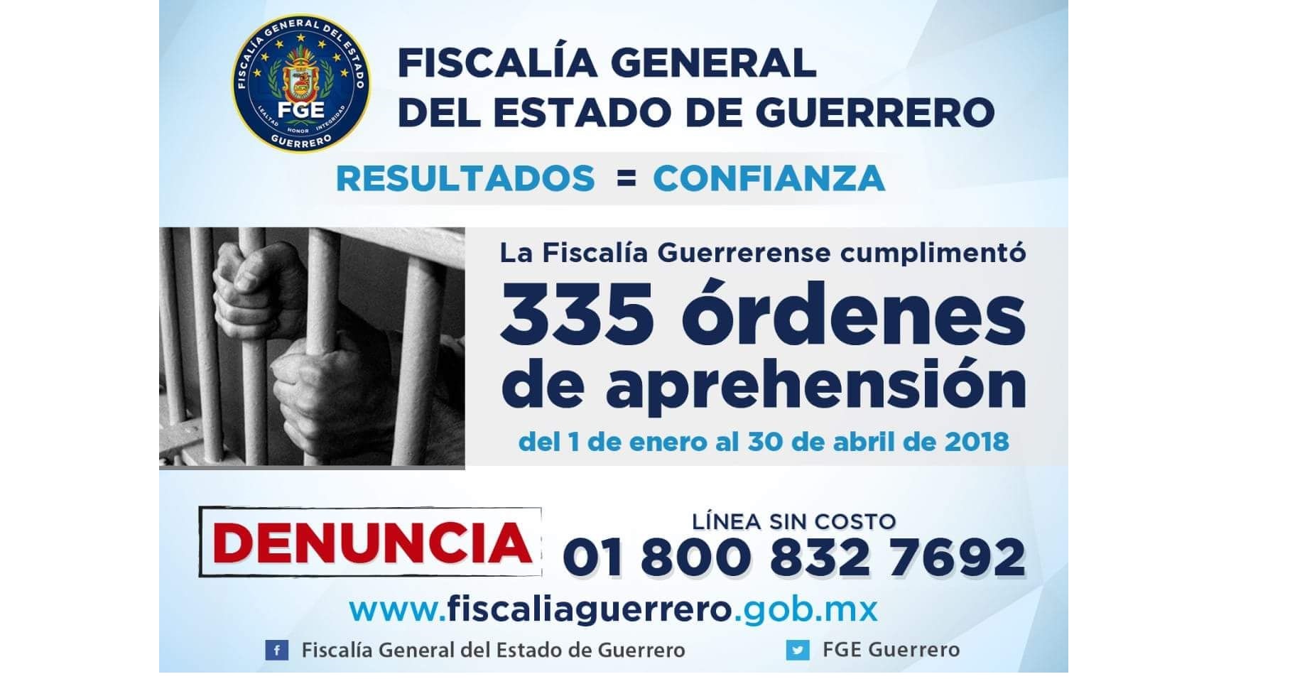 FGE LOGRA 335 APREHENSIONES DE ENERO A ABRIL DE 2018 FGE LOGRA 335 APREHENSIONES DE ENERO A ABRIL DE 2018