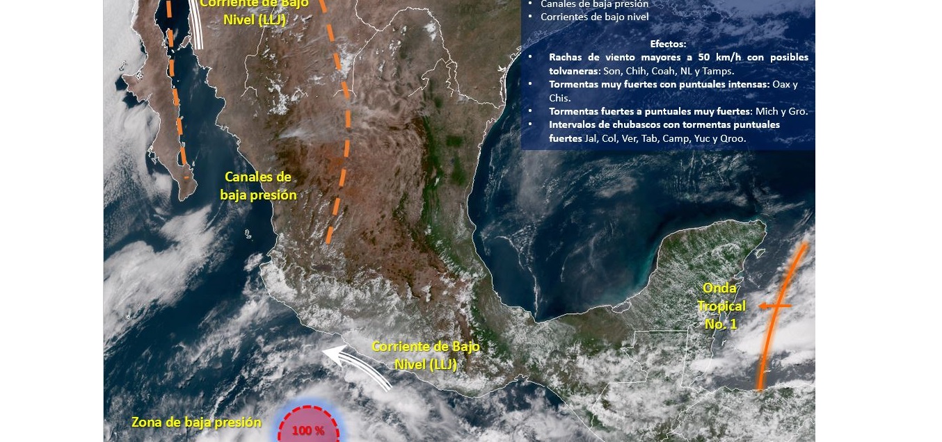 ZONA DE BAJA PRESIÓN PODRÍA CONVERTIRSE EN DEPRESIÓN TROPICAL EN LAS PRÓXIMAS HORAS