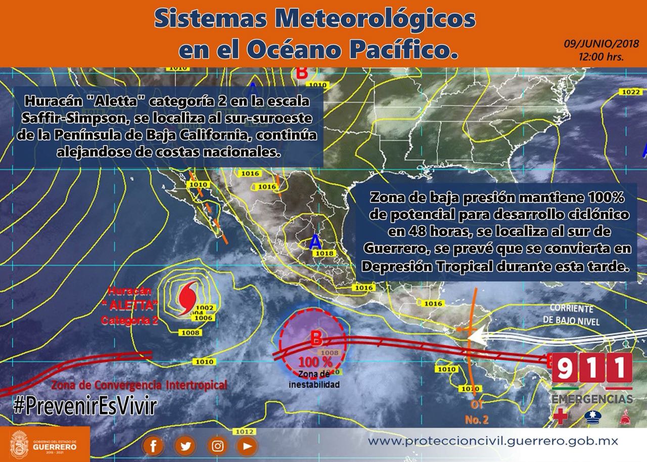 EN VIGILANCIA CONSTANTE POR ZONA DE INESTABILIDAD UBICADA AL SUR DE GUERRERO