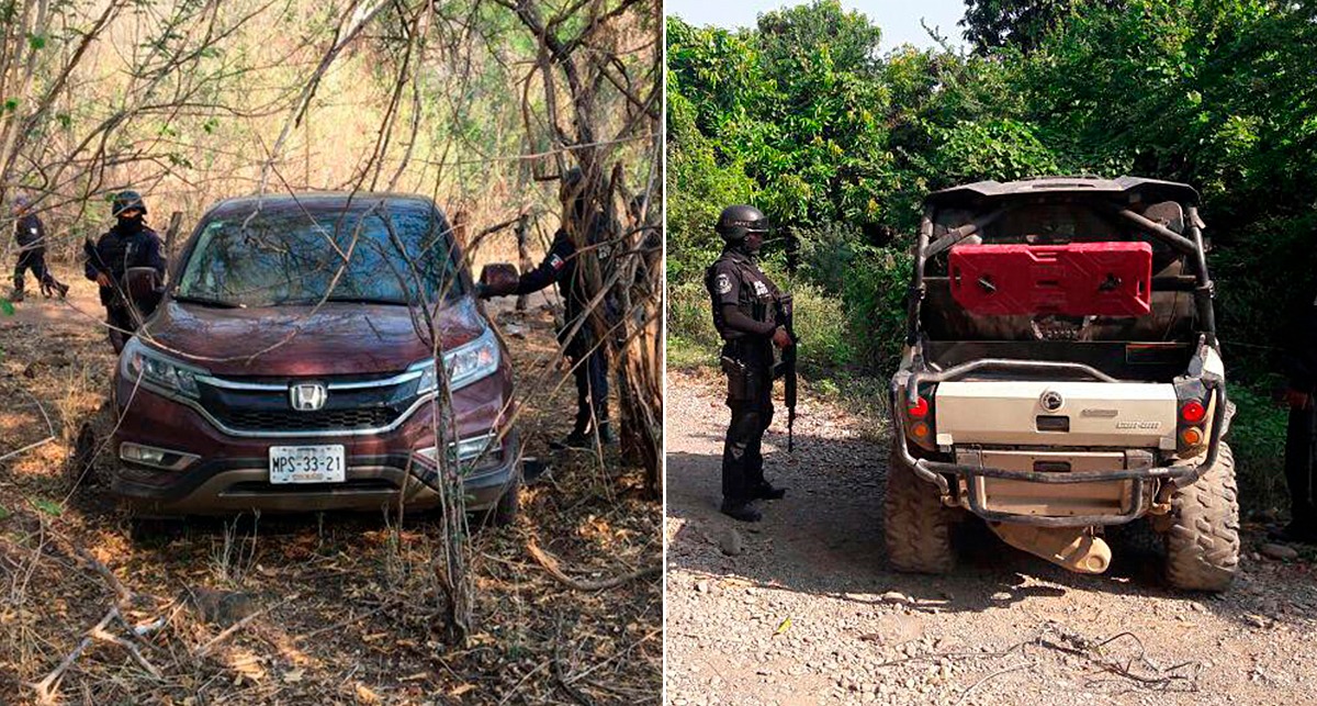 RECUPERA POLICÍA ESTATAL EN TIERRA CALIENTE UNA CAMIONETA CON REPORTE DE ROBO Y ASEGURA UN VEHÍCULO ABANDONADO