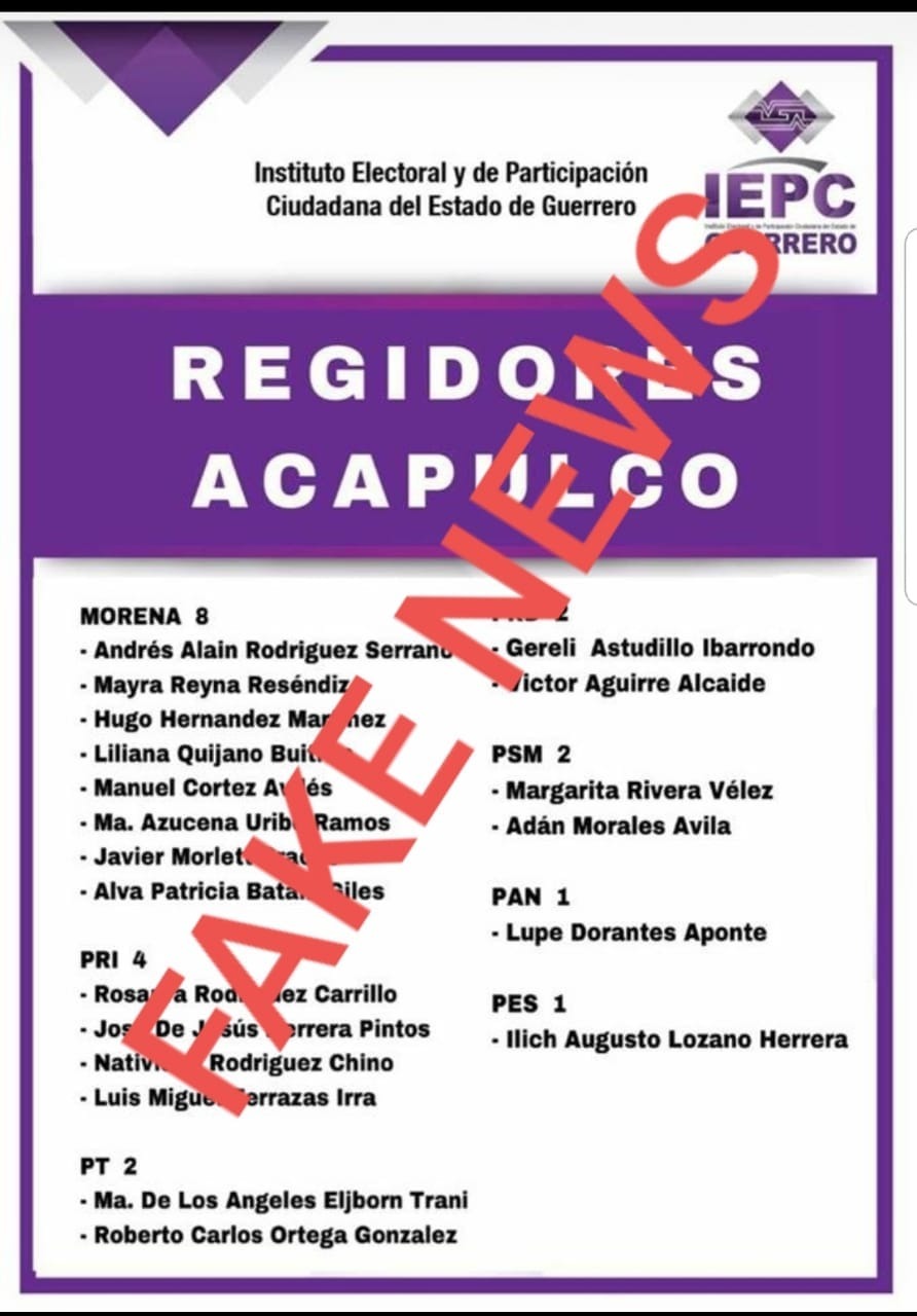 DESMIENTE IEPC LISTA DE REGIDORES DE ACAPULCO