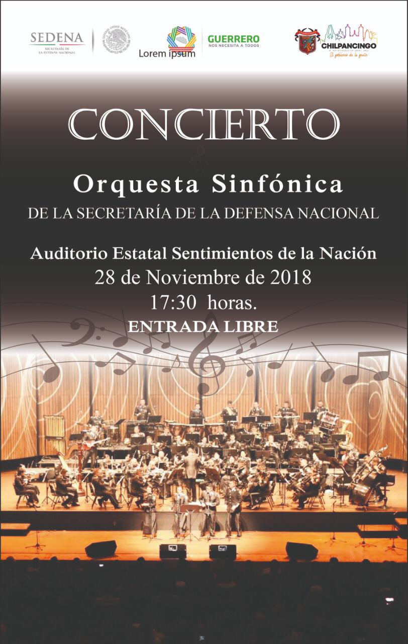 ORQUESTA SINFÓNICA DE LA SEDENA OFRECERÁ CONCIERTO EN CHILPANCINGO 