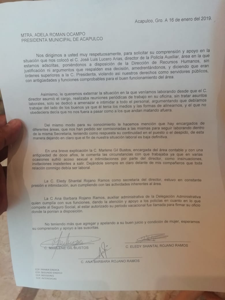 TRABAJADORAS DENUNCIAN ACOSO SEXUAL Y LABORAL, SECRETARIO SIN RECIBIR QUEJA FORMAL