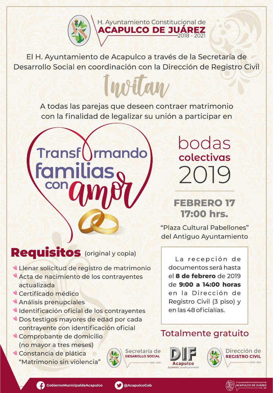 AYUNTAMIENTO CASARÁ GRATIS A 300 PAREJAS EN ACAPULCO AYUNTAMIENTO CASARÁ GRATIS A 300 PAREJAS EN ACAPULCO