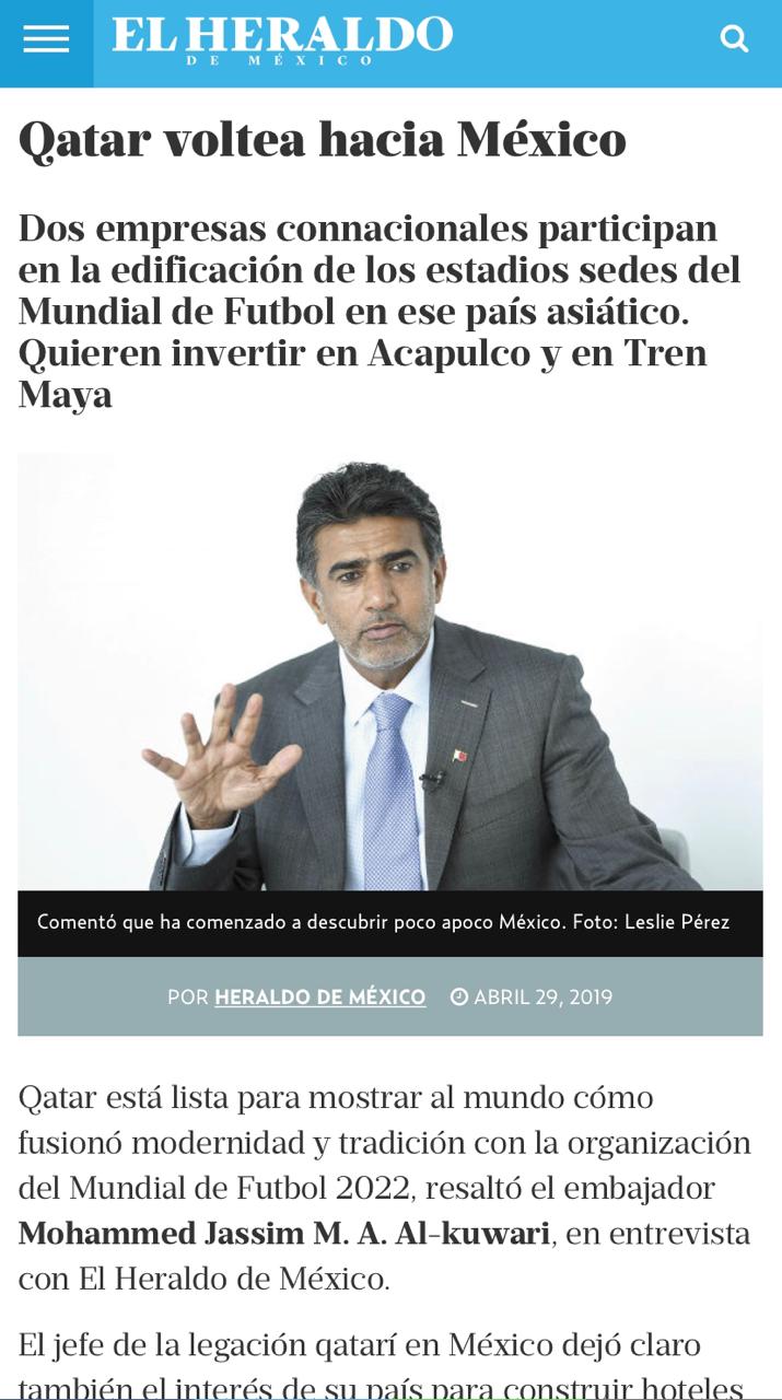 POSITIVO ANUNCIO DE INVERSIONES DE QATAR EN ACAPULCO: PERALTA HERRERA