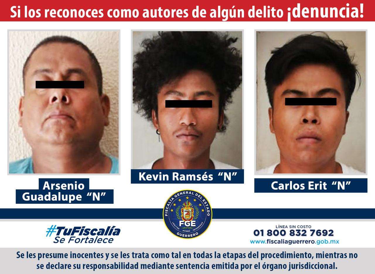 FGE DETIENE A TRES EXTORSIONADORES EN LA ZAPATA