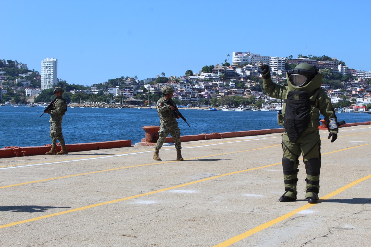 Realiza Armada ejercicio de protección de instalación portuaria ‘nivel 3’ en Acapulco