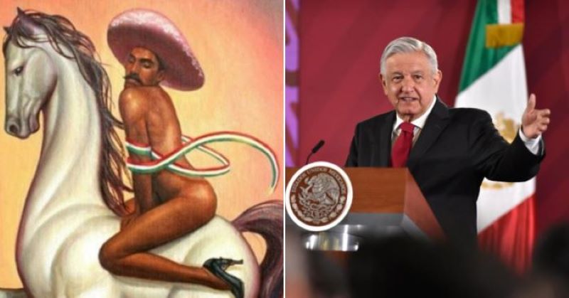 AMLO pide a la Secretaría de Cultura atender el conflicto por la obra de Zapata