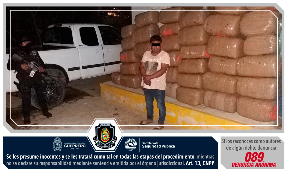 Lo detienen con camioneta repleta de droga en Acapulco