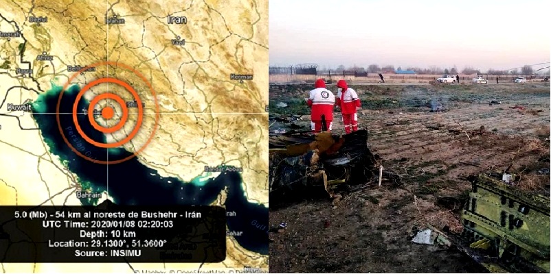 Irán: 2 sismos y fallecen 180 personas de avión ucraniano accidentado