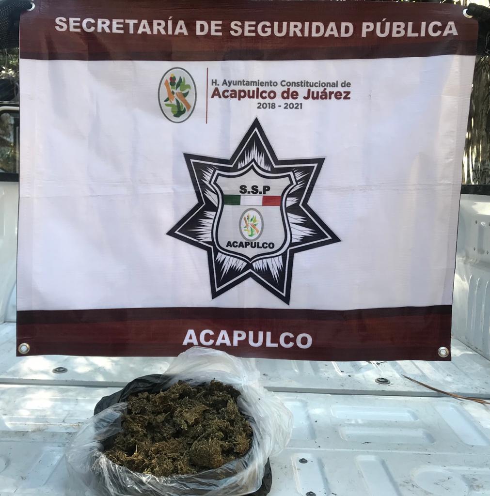 Hallan bolsa ‘repleta’ de marihuana en el Acapulco Tradicional