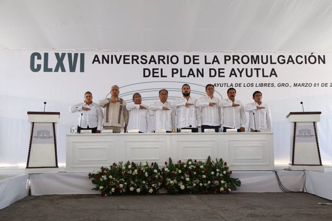 Presente Astudillo en la conmemoración del 166 Aniversario del Plan de Ayutla