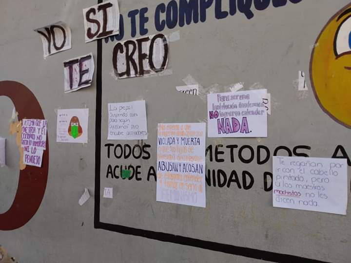 Acciones por acoso llegan a las paredes de las prepas 7 y 27 de la UAGro