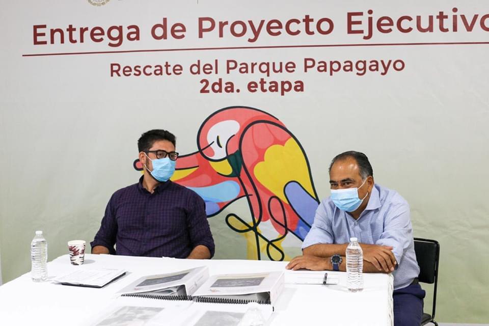 Meyer y Astudillo revisan avance de remodelación del Parque Papagayo