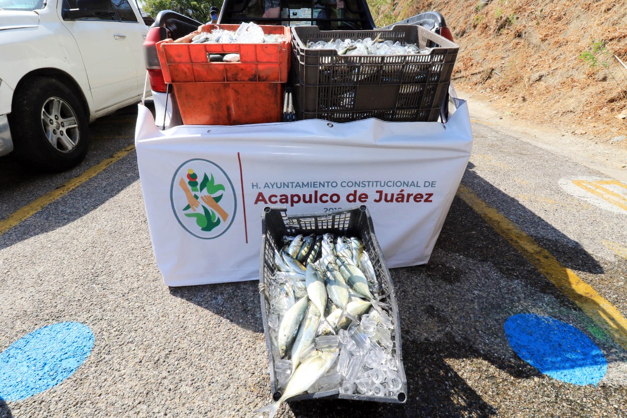 Donan 300 kilos de pescado para las 28 Cocinas Comunitarias de Acapulco