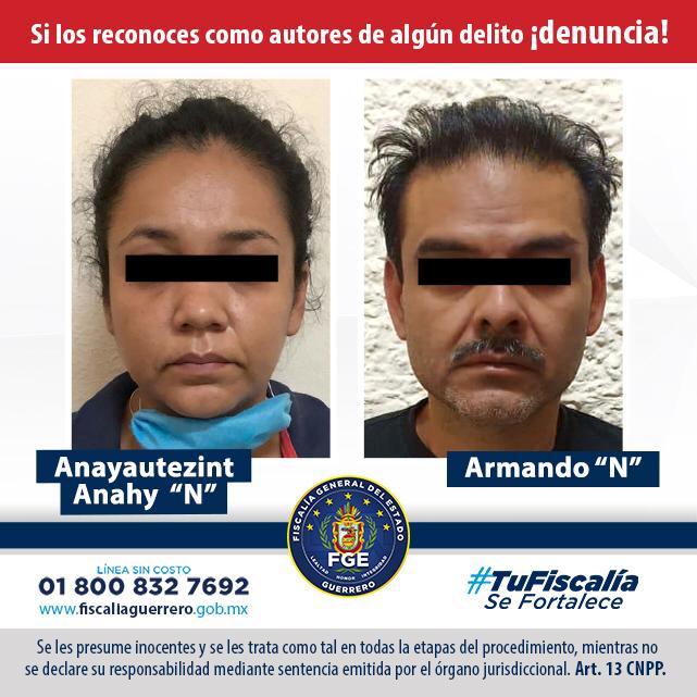 Capturan a pareja en Iguala por probable extorsión