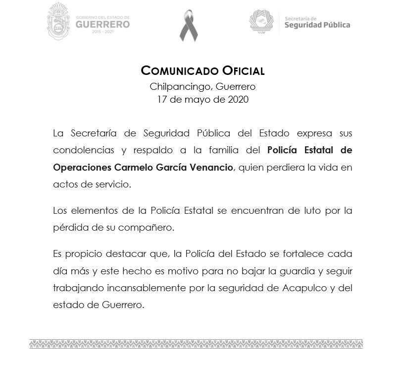 Lamenta SSP ataque a la Policía Estatal en Acapulco; hay un oficial muerto Lamenta SSP ataque a la Policía Estatal en Acapulco; hay un oficial muerto