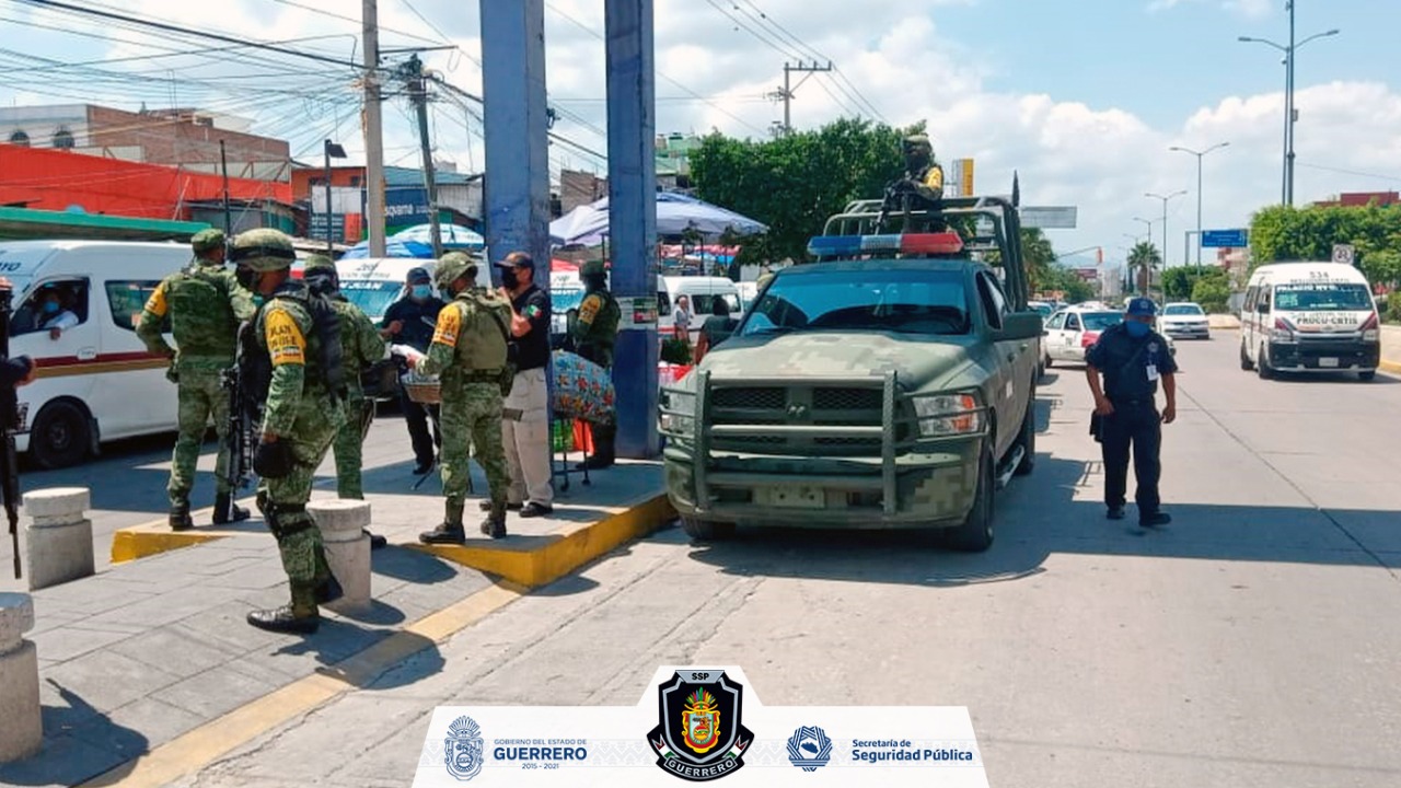 Policía Estatal participa en operativos “Plan Covid-19” y de seguridad en el mercado de Chilpancingo