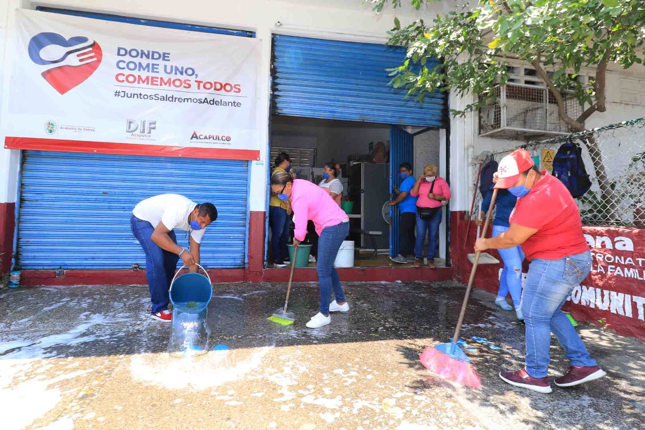 Mantienen limpias 35 cocinas comunitarias en Acapulco