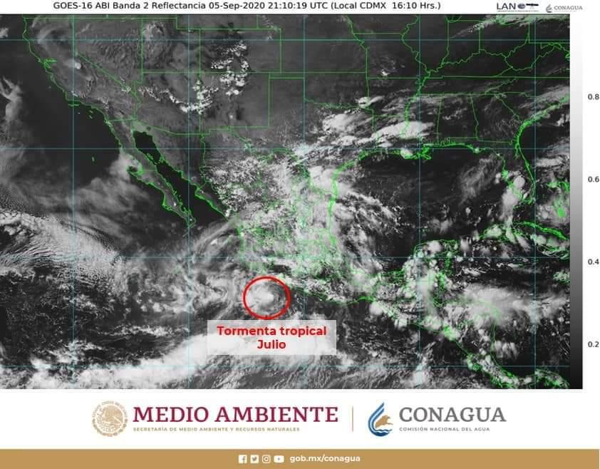 Provoca lluvias Tormenta Tropical “Julio”