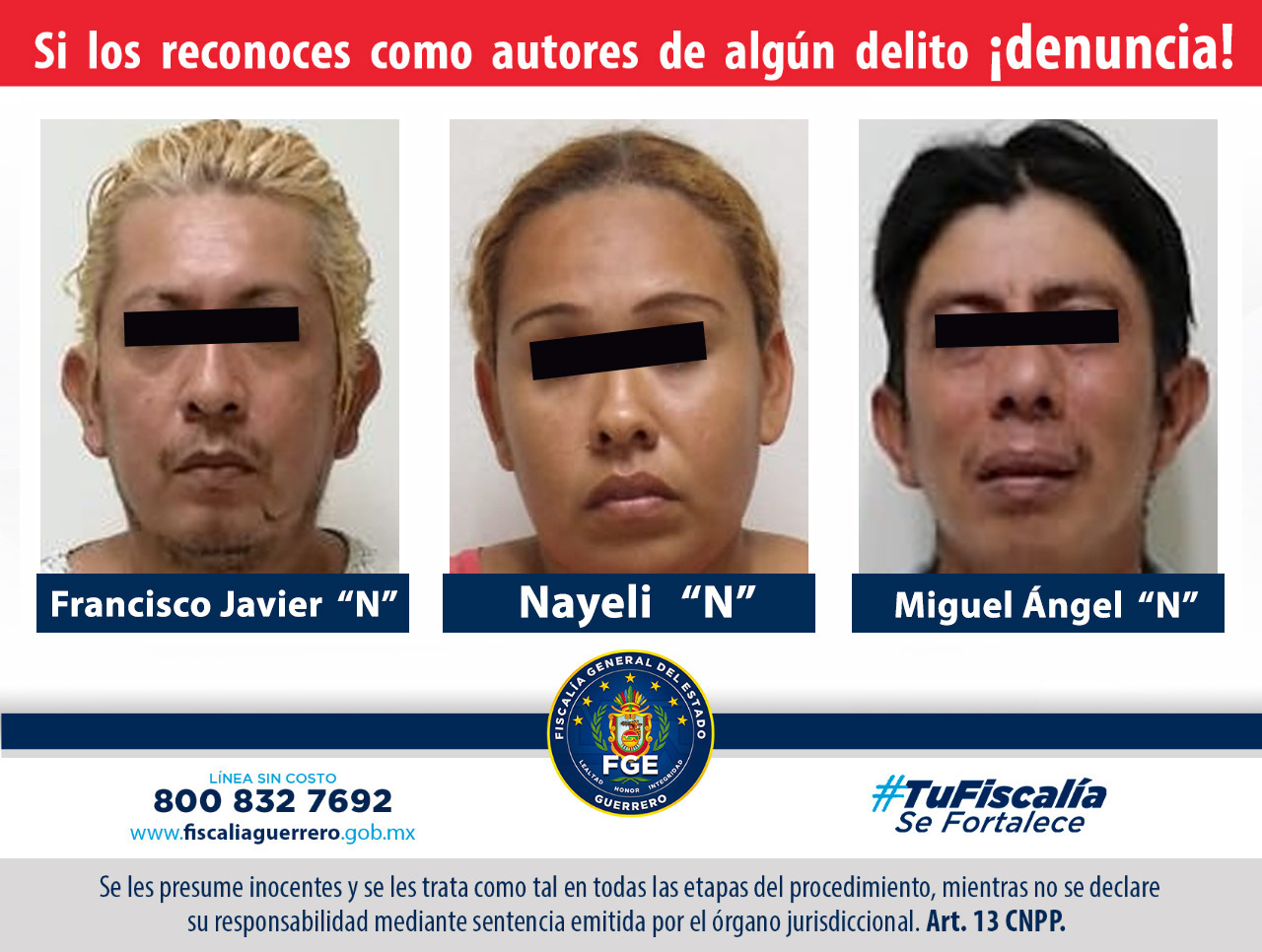 FGE da prisión preventiva a tres extorsionadores en Acapulco