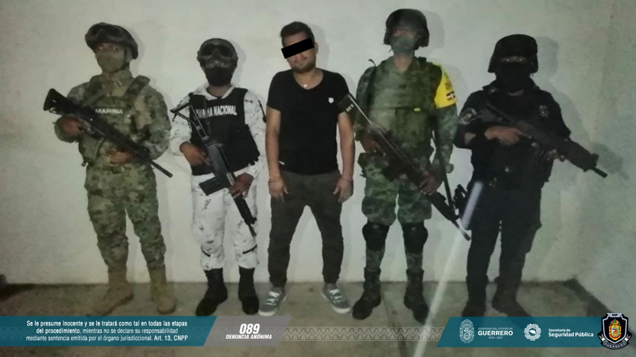 Detiene la Policía Estatal, SEDENA, MARINA, Guardia Nacional y agentes viales a una persona en Acapulco