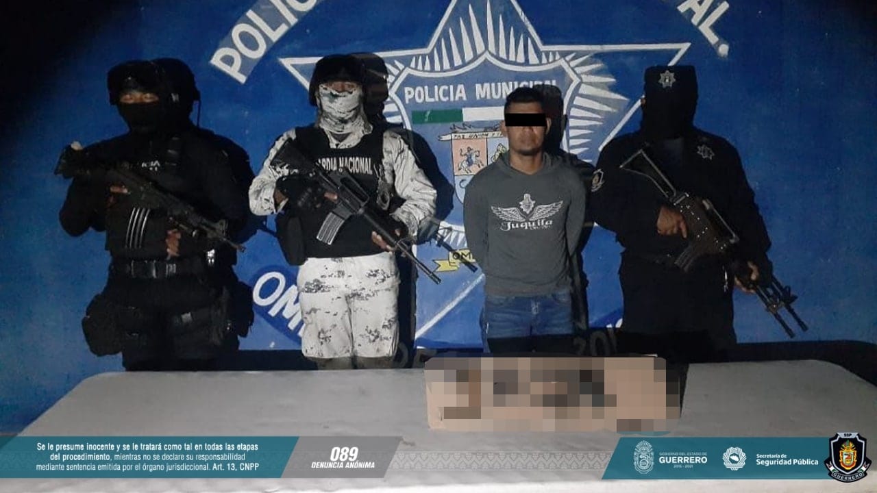 Detiene la Policía Estatal y Guardia Nacional a un hombre en el municipio de Ometepec