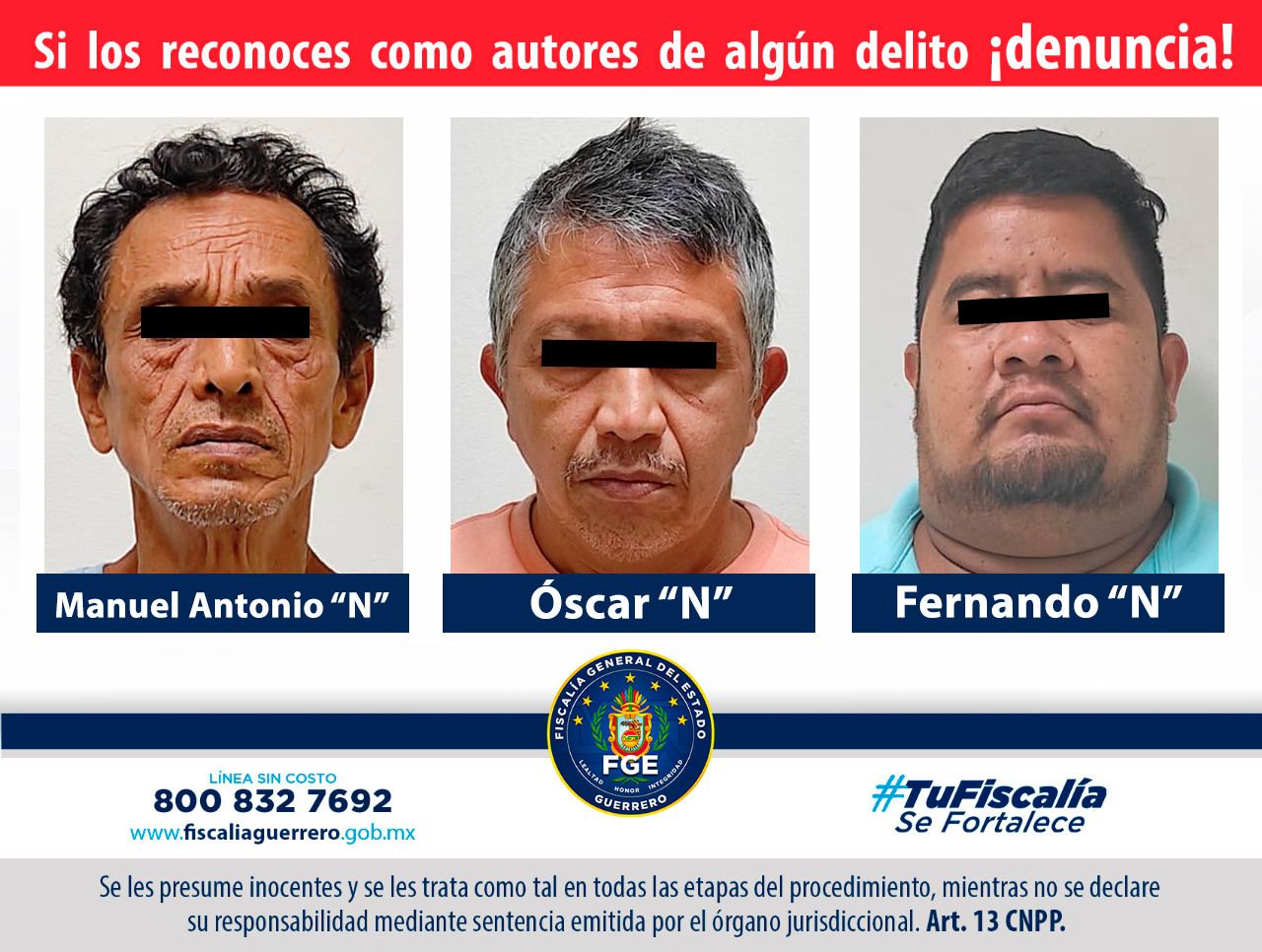 FGE manda a proceso a tres secuestradores en Xaltianguis FGE manda a proceso a tres secuestradores en Xaltianguis