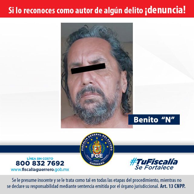 FGE vincula a presunto homicida en Benito Juárez