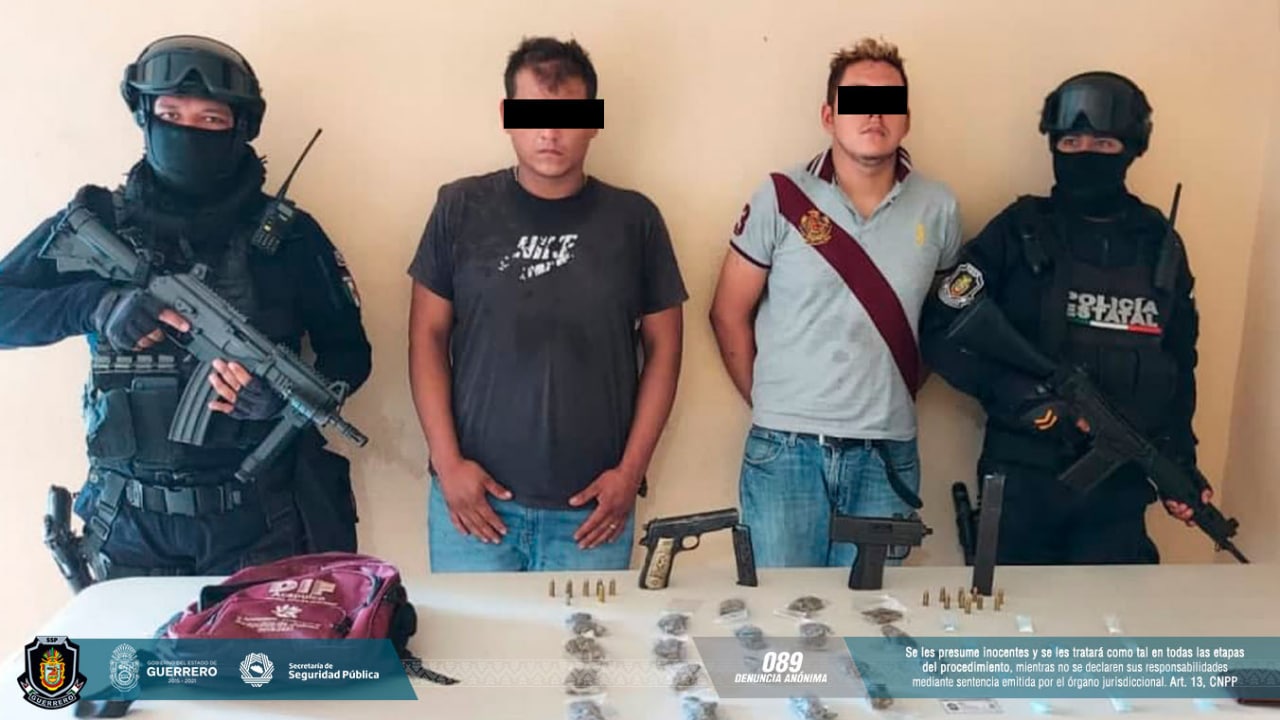 Detiene la Policía Estatal a dos personas en el municipio de Acapulco