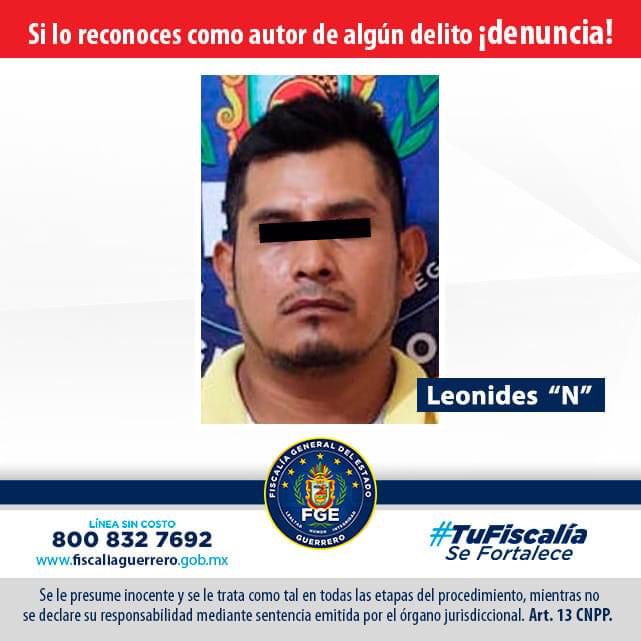 FGE cumplimenta aprehensión en contra de Leónides “N” por delito de violación equiparada en Tlapa