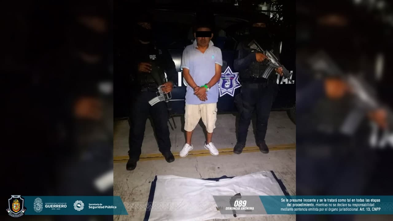 Detiene la Policía Estatal y Grupo “Jaguar” a tres personas en el municipio de Zihuatanejo de Azueta