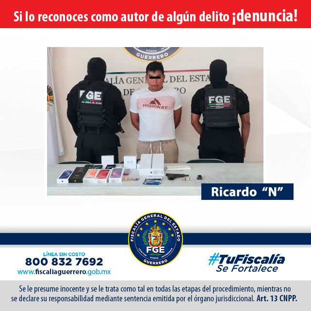 Agentes Ministeriales de FGE logran detención de Ricardo “N” por delito de robo a tienda departamental en Acapulco