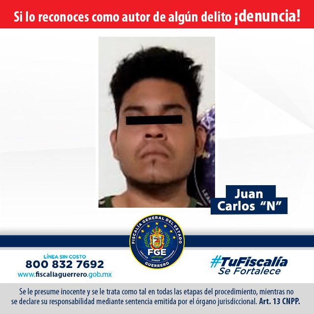 Fiscalía de Guerrero logra vinculación a proceso contra Juan Carlos “N” por desaparición de persona en agravio de Vicente Iván “N”
