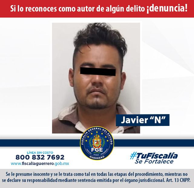 Fiscalía de Guerrero obtiene prisión preventiva contra Javier “N” por delito de extorsión en Acapulco