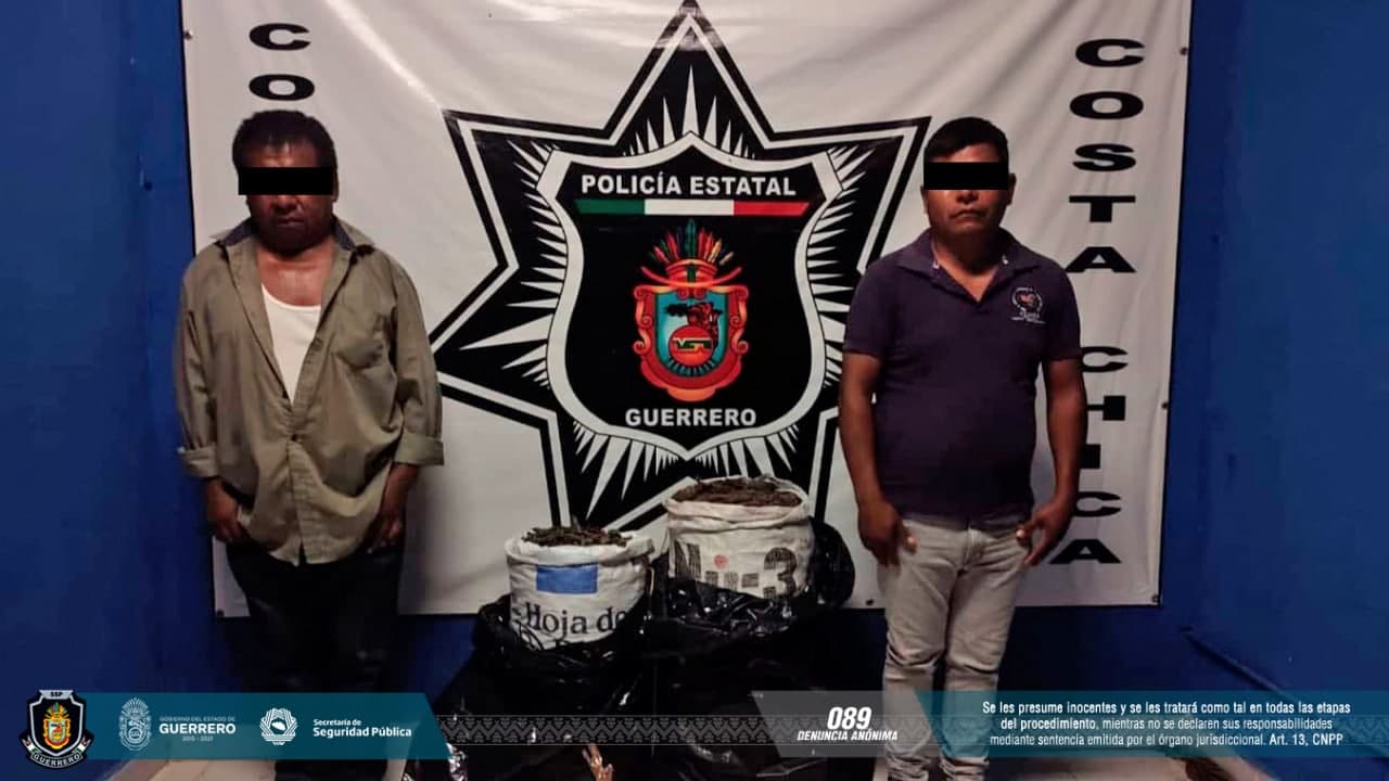 Detiene la Policía Estatal a dos personas en el municipio de Tlacoachistlahuaca
