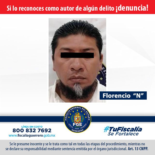 Fiscalía de Guerrero obtiene vinculación a proceso en contra de Florencio “N” por delito de violación en Mártir de Cuilapa