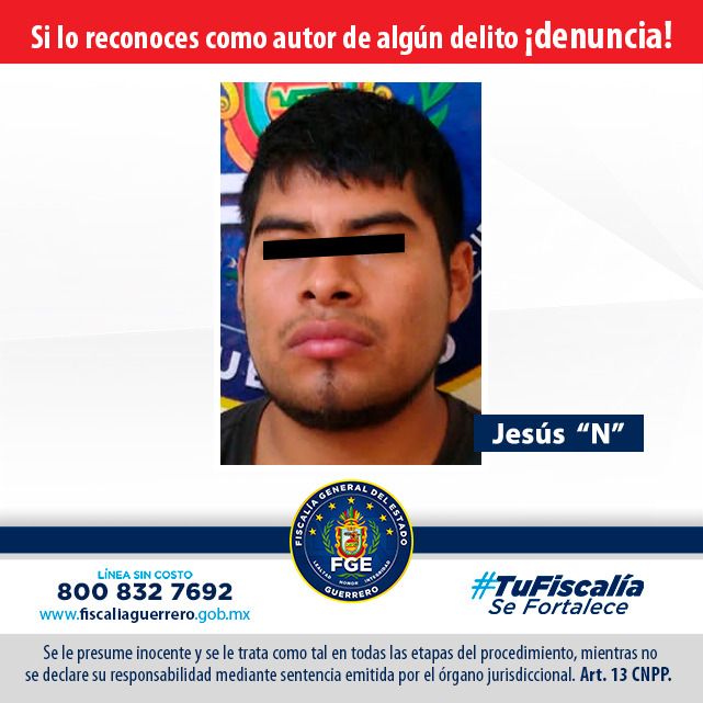 Fiscalía de Guerrero obtiene vinculación a proceso en contra de Jesús “N” por delito de violación en Tlapa de Comonfort