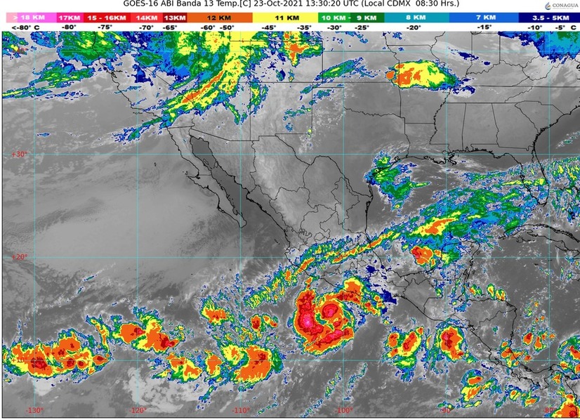 Rick es  huracán categoría 1, se localiza al sur de Guerrero
