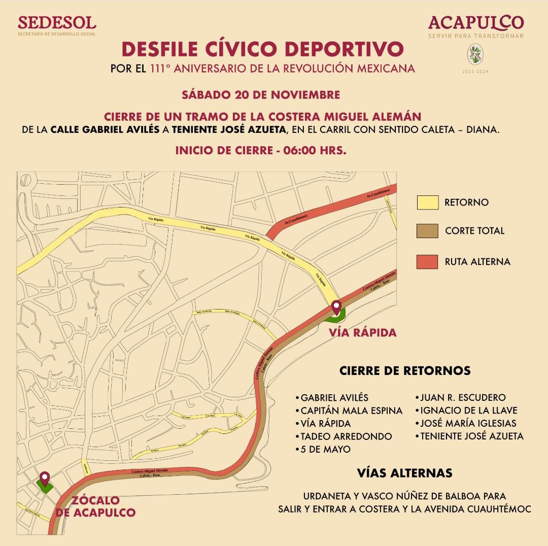 Aplicará SSP dispositivo vial por desfile del 20 de Noviembre