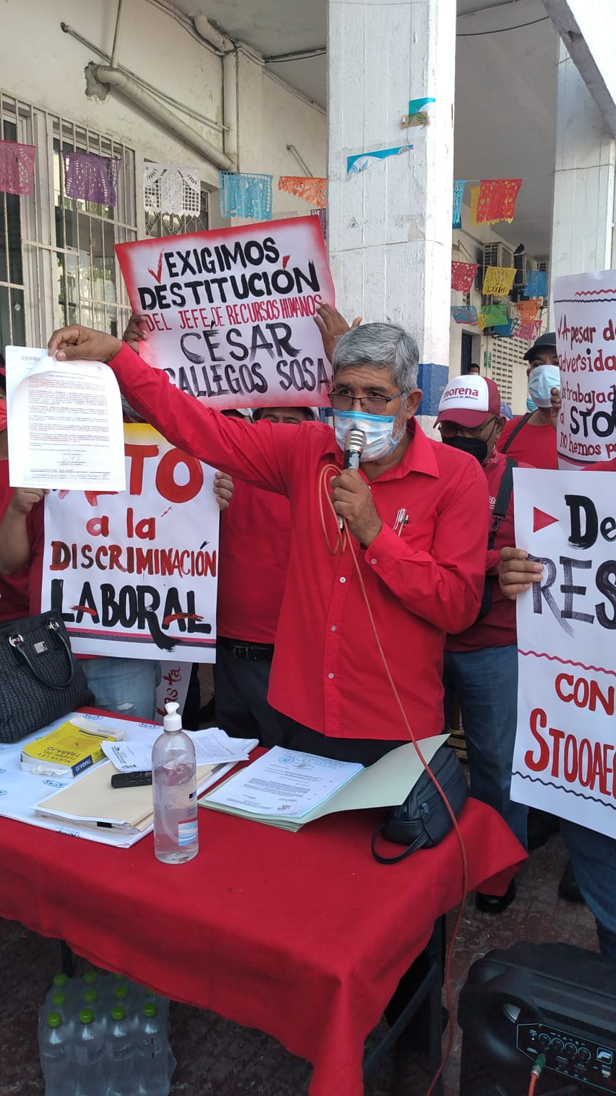 Sindicalizados de organismos operadores de agua exigen trato digno de directivos de Capama