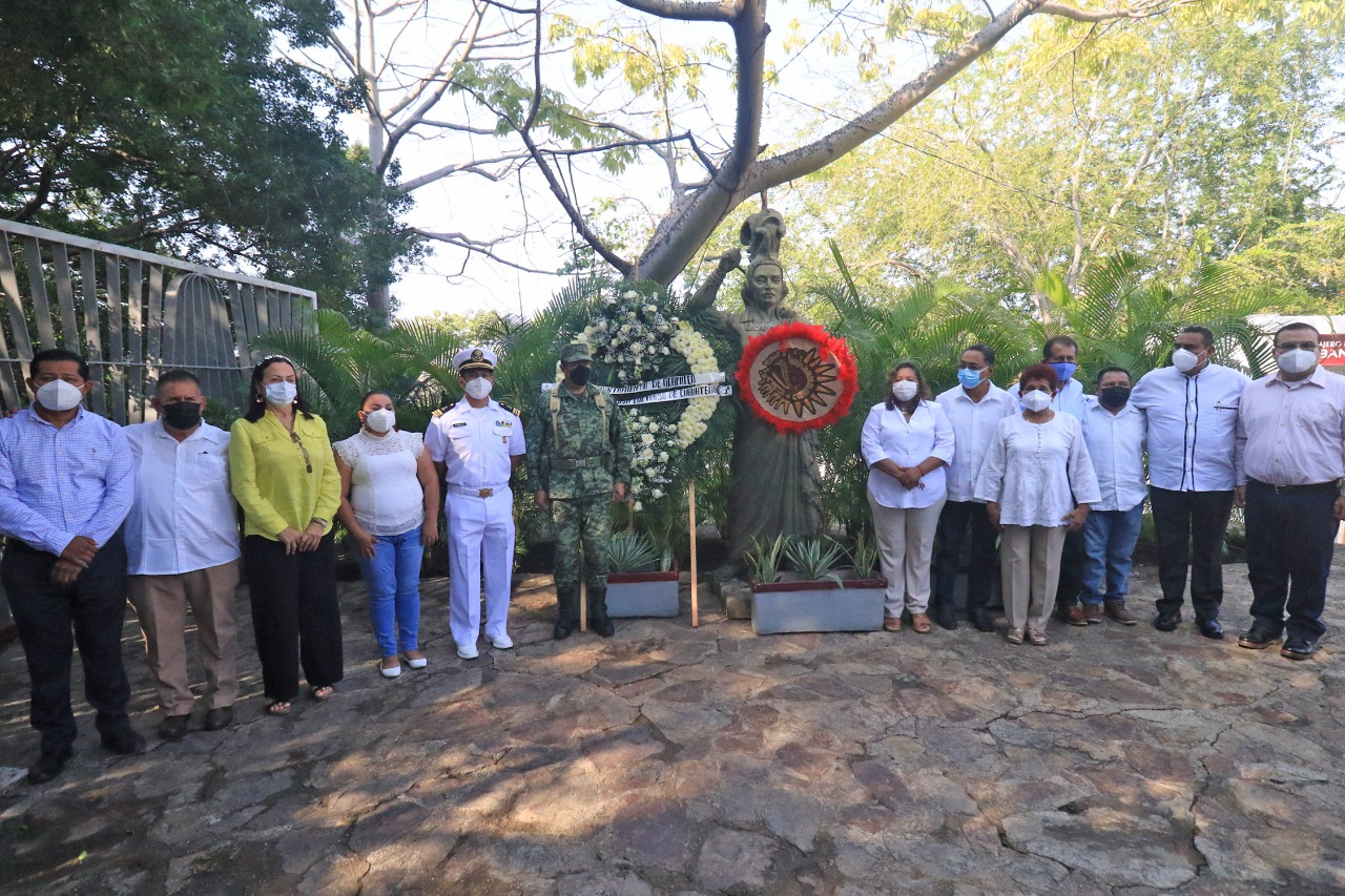 Conmemoran autoridades y militares aniversario luctuoso del emperador Cuauhtémoc