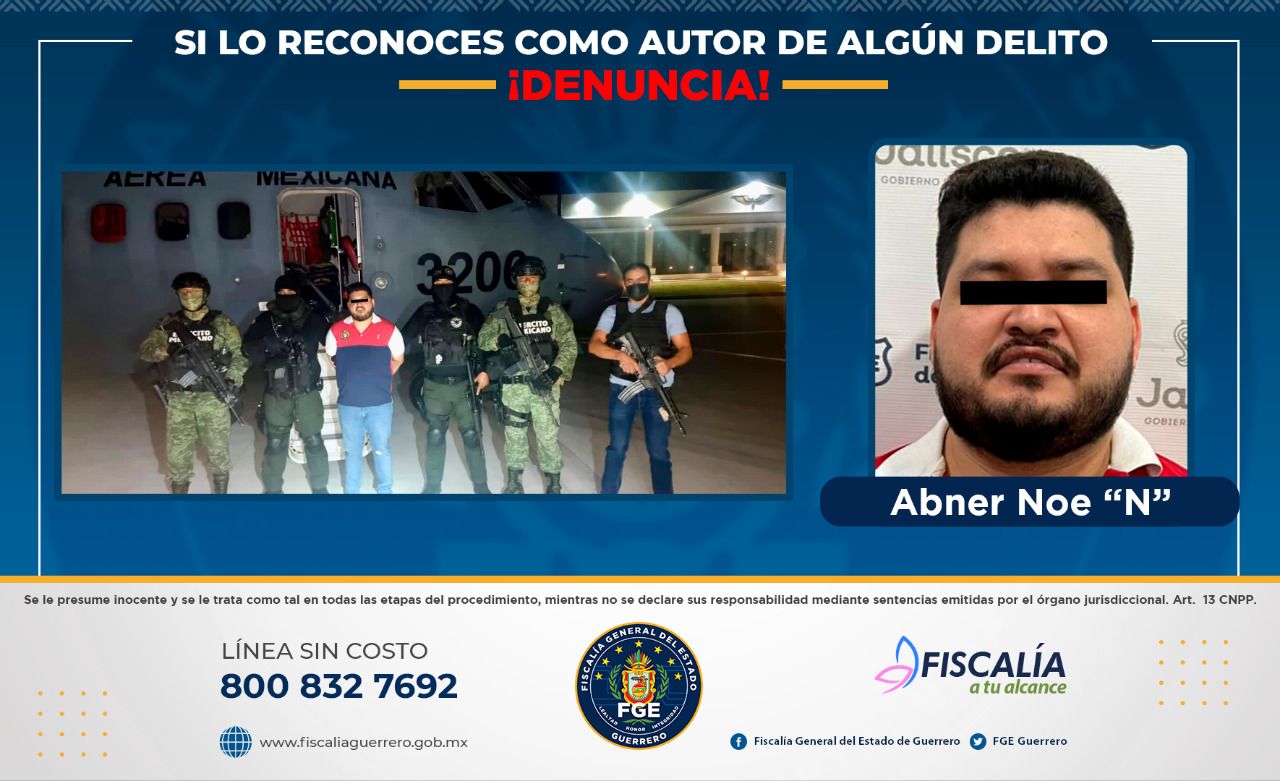 Fiscalía de Guerrero y Jalisco, SEDENA, CONASE y Guardia Nacional, capturan a Abner Noé “N”,  principal operador en Acapulco