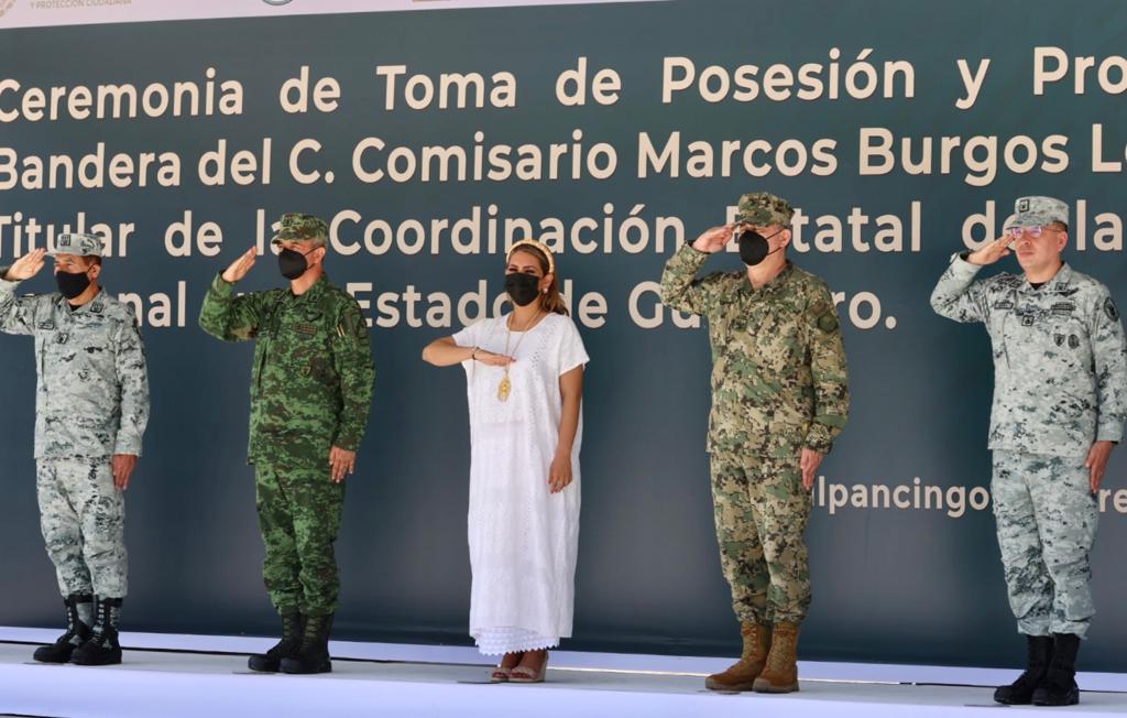 Asiste Evelyn Salgado a Toma de Posesión y Protesta de Bandera del nuevo Coordinador General de la Guardia Nacional en Guerrero