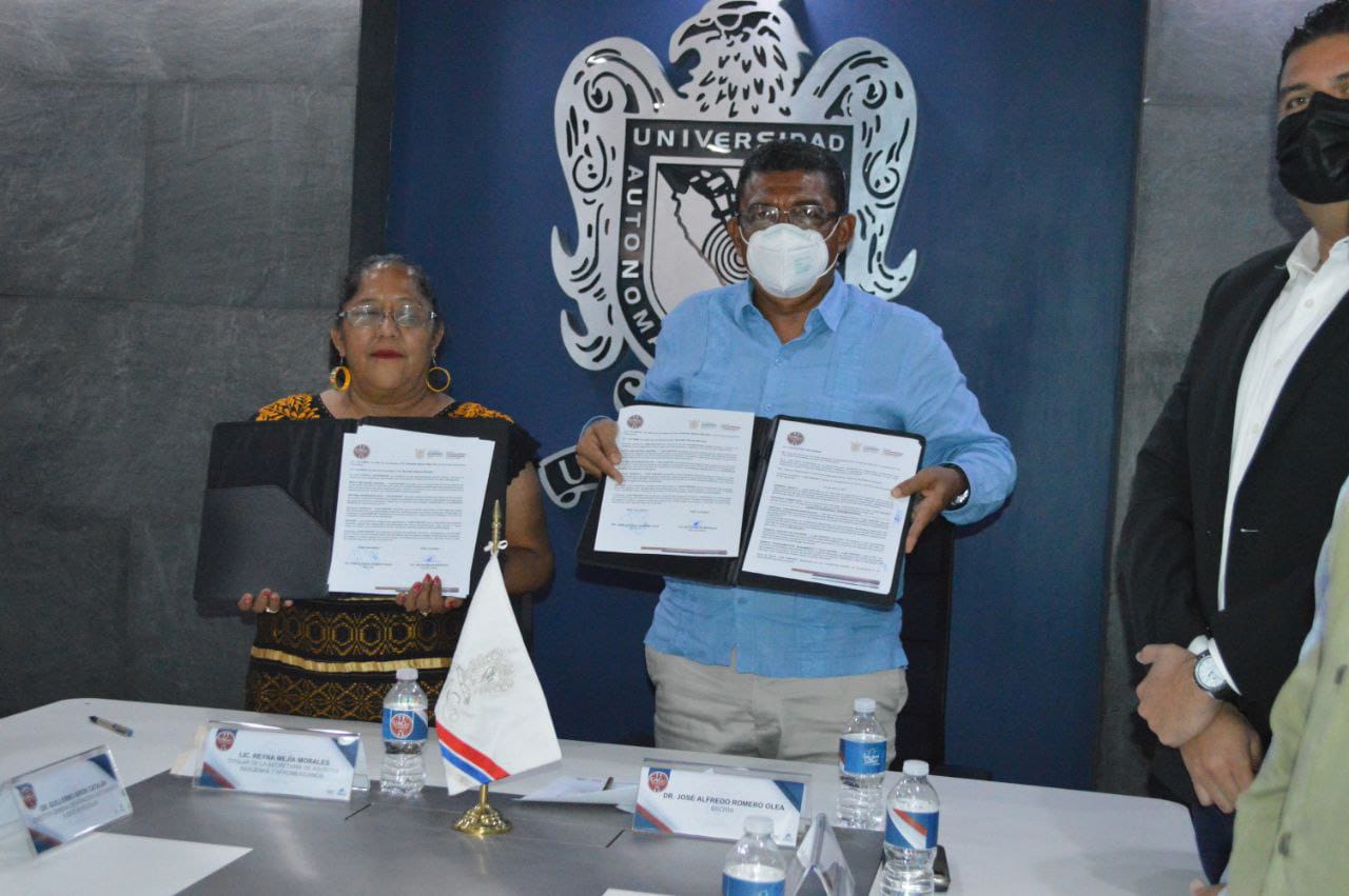 Firman convenio la Secretaría de Asuntos Indígenas y Afromexicanos con la UAGro en favor de los estudiantes