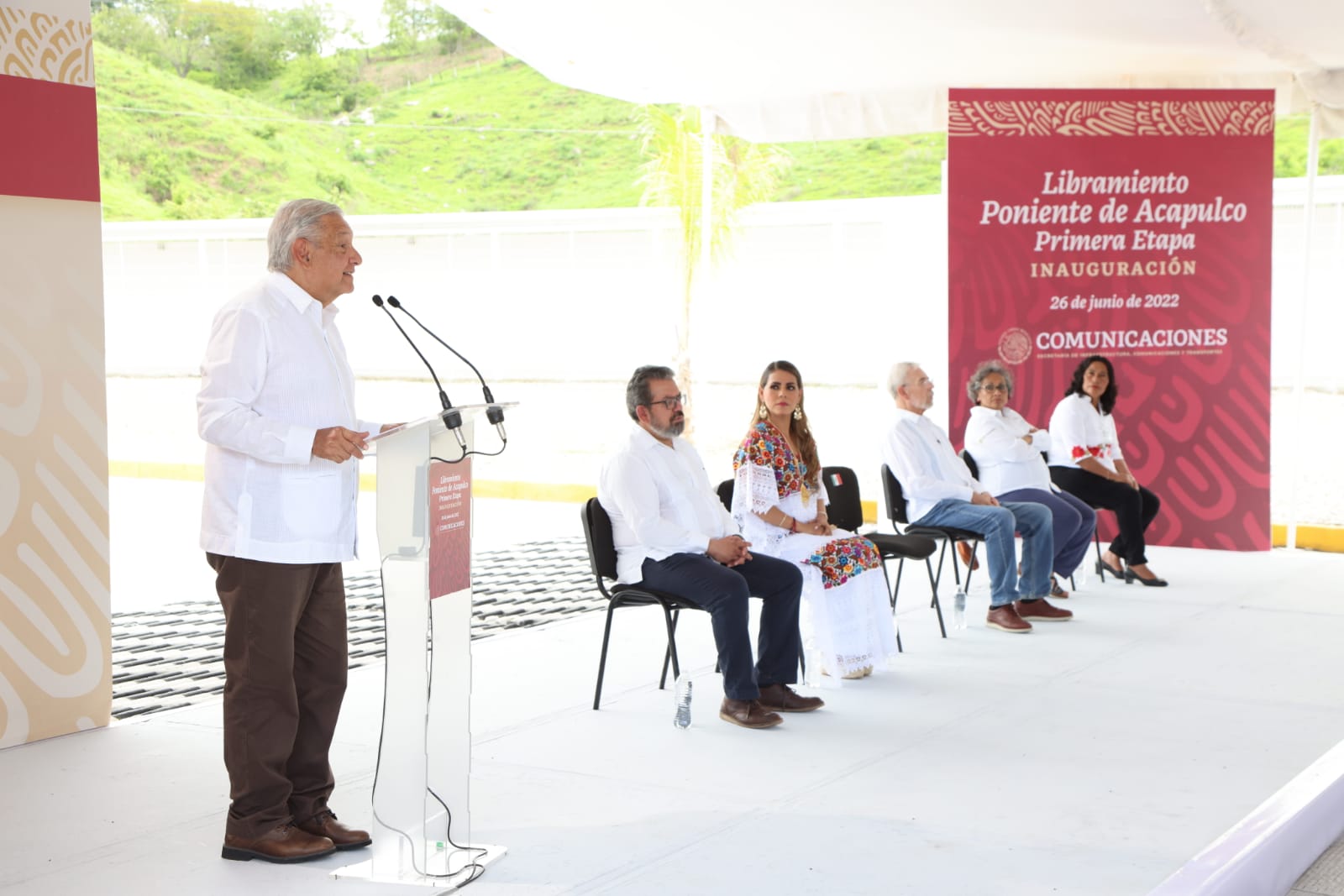 Inauguran el presidente Andrés Manuel López Obrador y la gobernadora Evelyn Salgado la primera etapa del Libramiento Poniente de Acapulco