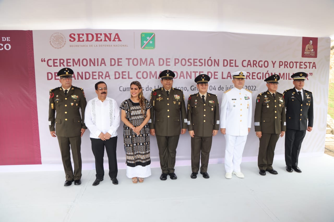 Asiste la gobernadora de Guerrero a Ceremonia de nuevo  comandate de la Novena Región Militar