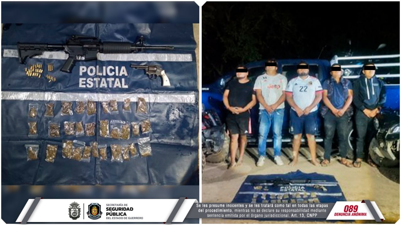 Detiene la Policía Estatal a cinco personas en el municipio de Copanatoyac