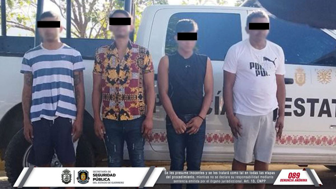 Detiene la Policía Estatal a cuatro personas en el municipio de Acapulco Detiene la Policía Estatal a cuatro personas en el municipio de Acapulco
