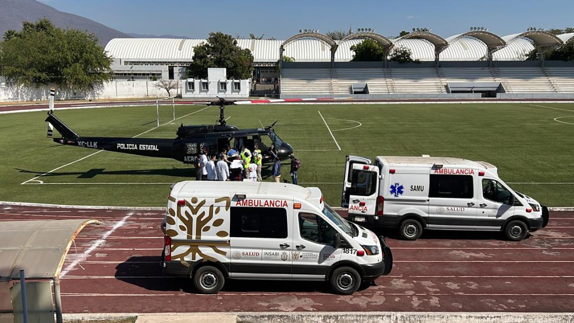 Trasladan vía aérea a paciente con embarazo de riesgo